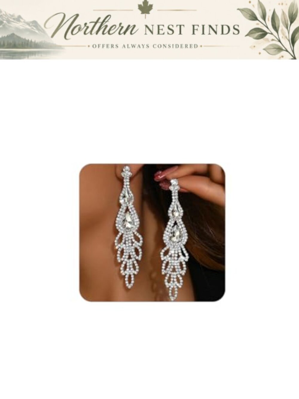Rhinestone Chandelier Dangle Earrings Sparkling Crystal Tassel Bridal